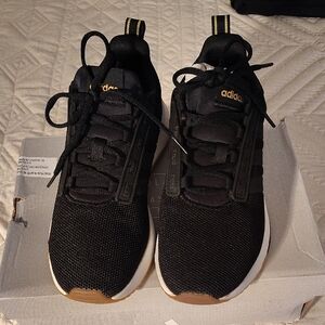 Adidas Women's Black and Gold Sneakers